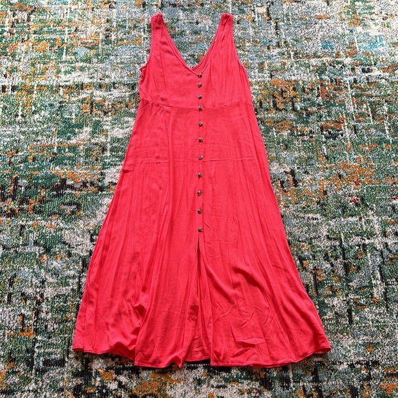 AMERICAN EAGLE Summery Orange Button Down Dress, Size Medium - Picture 3 of 8